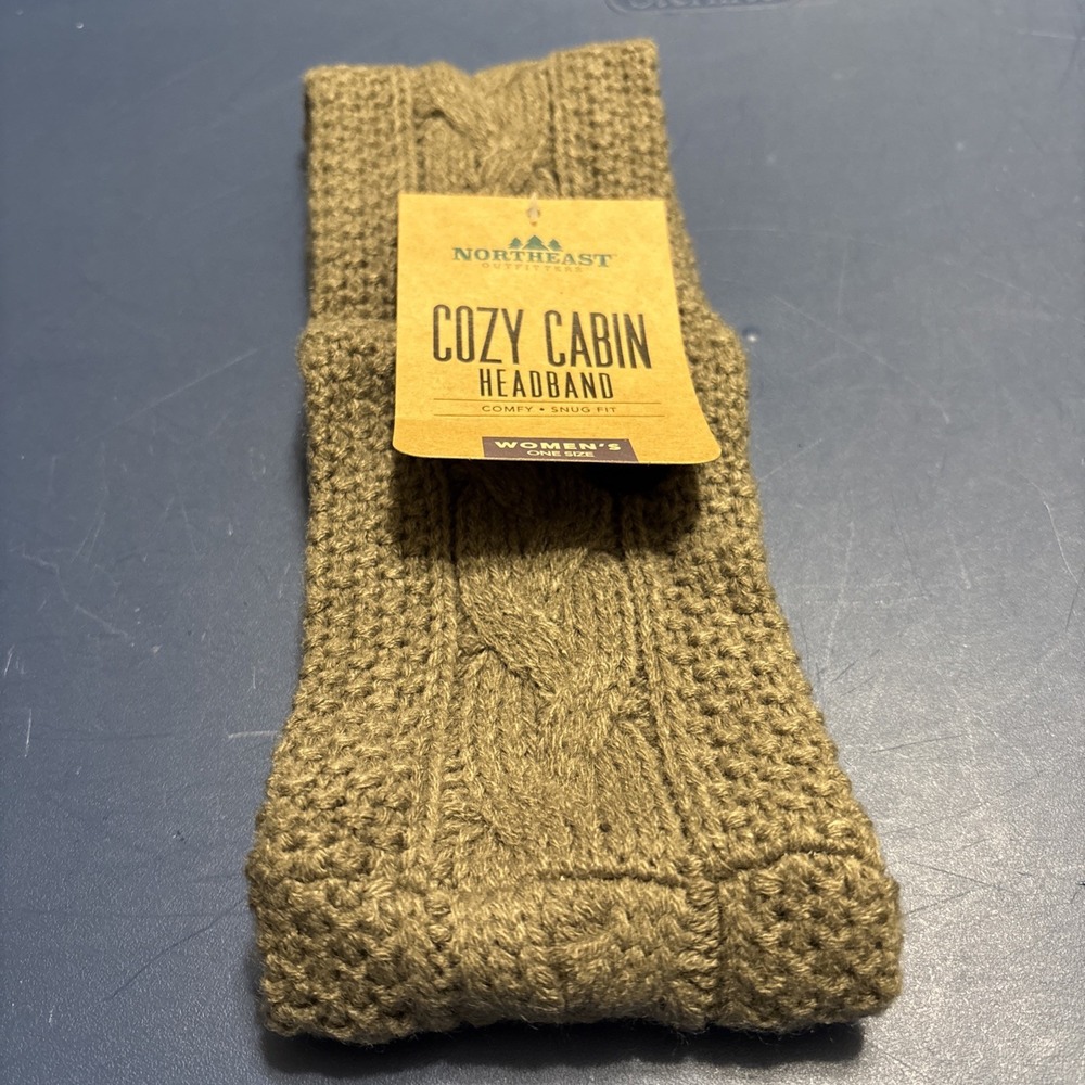 Northeast Outfitters Cozy Cabin Headband Women One Size Taupe Cable Knit NWT